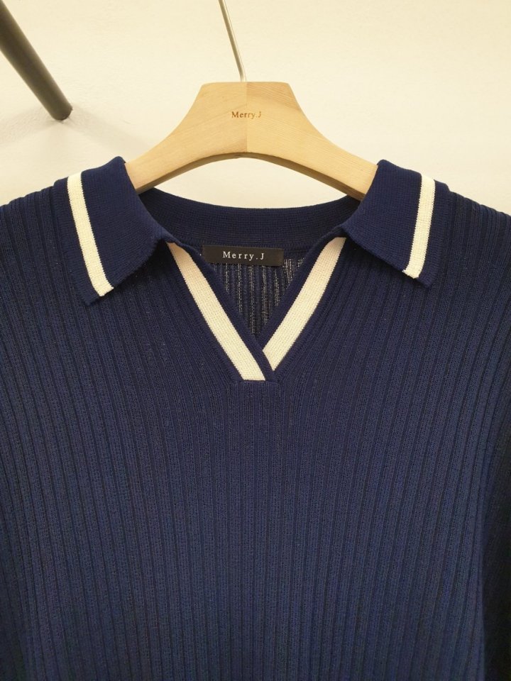 Merry J - Korean Women Fashion - #womensfashion - Ribbed Collar One-piece - 11