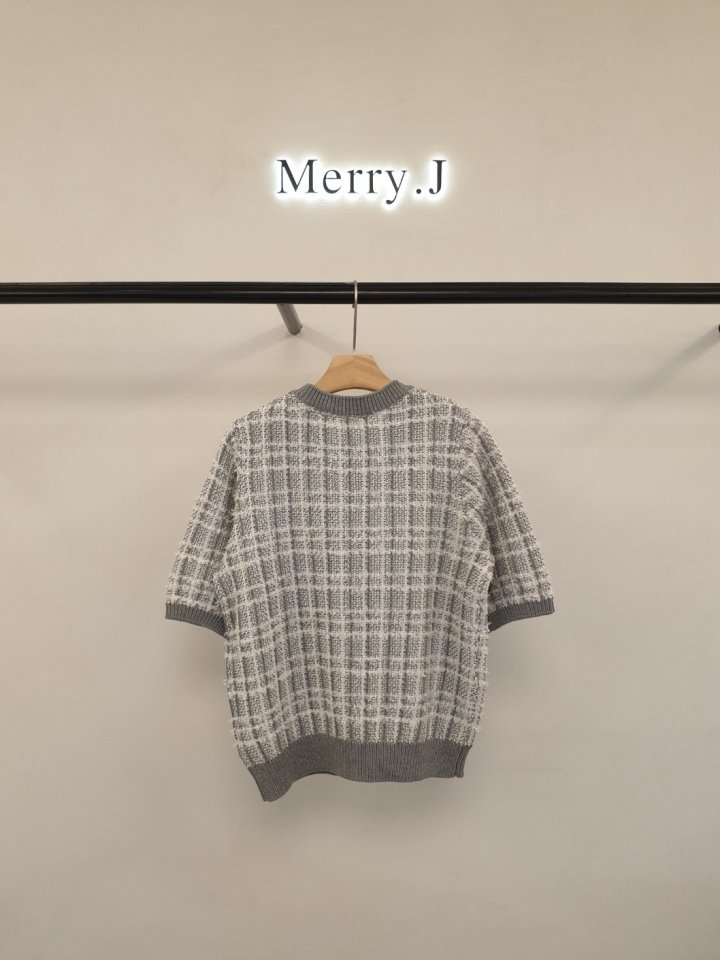 Merry J - Korean Women Fashion - #womensfashion - Tweed Round Knit - 9