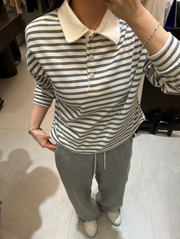 Merry J - Korean Women Fashion - #womensfashion - Cruise Collar Tee - 11