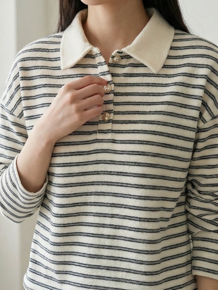 Merry J - Korean Women Fashion - #womensfashion - Cruise Collar Tee - 3