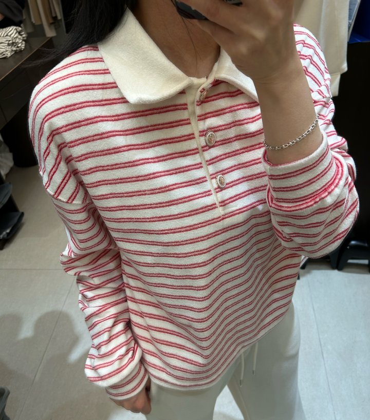 Merry J - Korean Women Fashion - #womensfashion - Cruise Collar Tee - 9