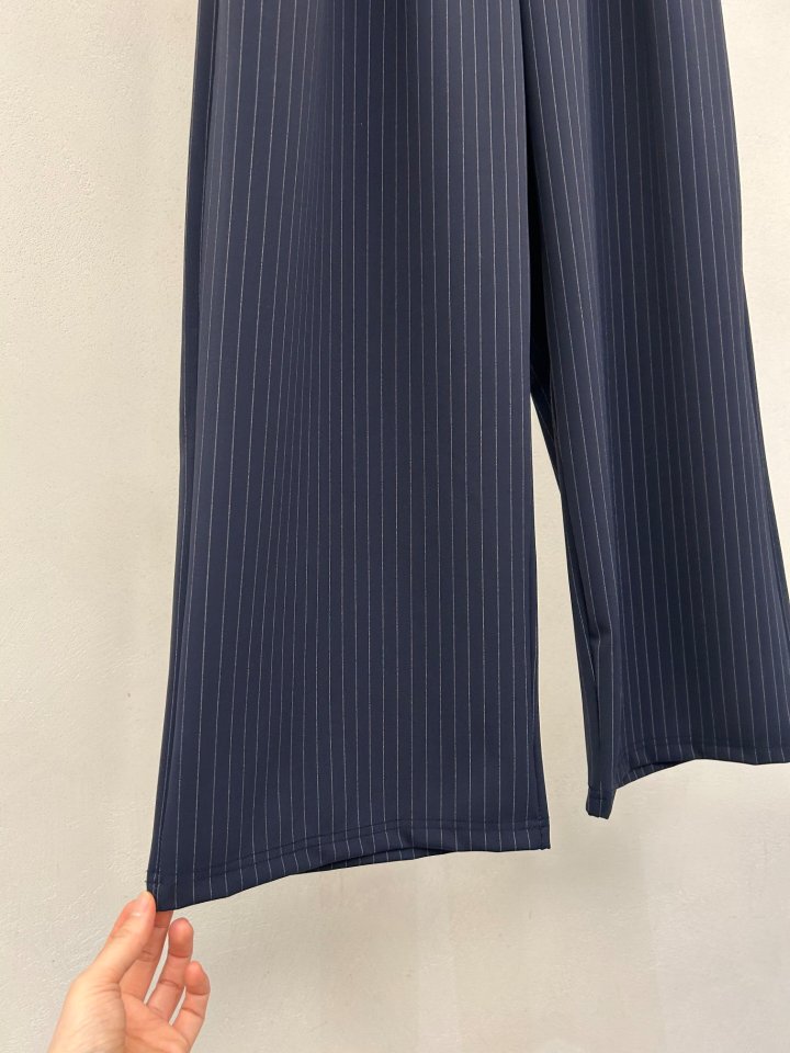 Merry J - Korean Women Fashion - #womensfashion - Stripe Pintuck Span Pants - 10