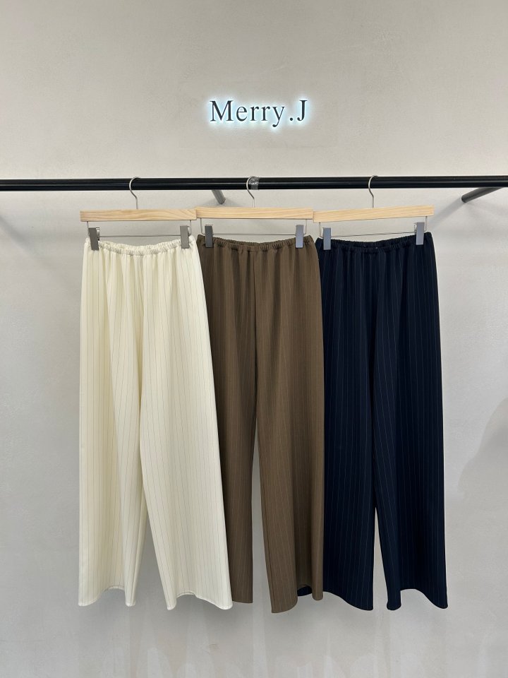 Merry J - Korean Women Fashion - #womensfashion - Note Stripe Pants - 3