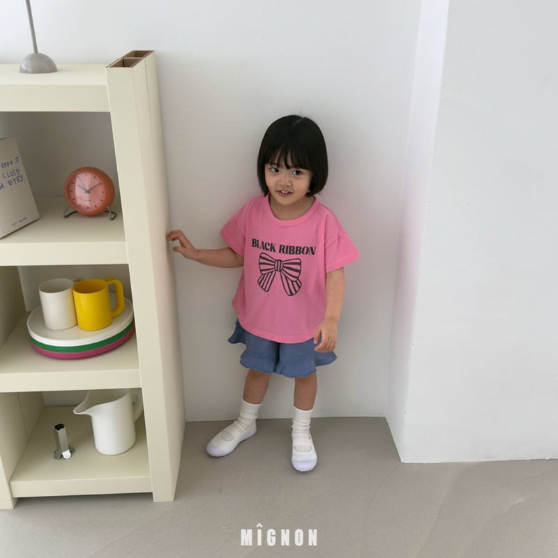 Mignon - Korean Children Fashion - #childofig - Black Ribbon Tee - 7