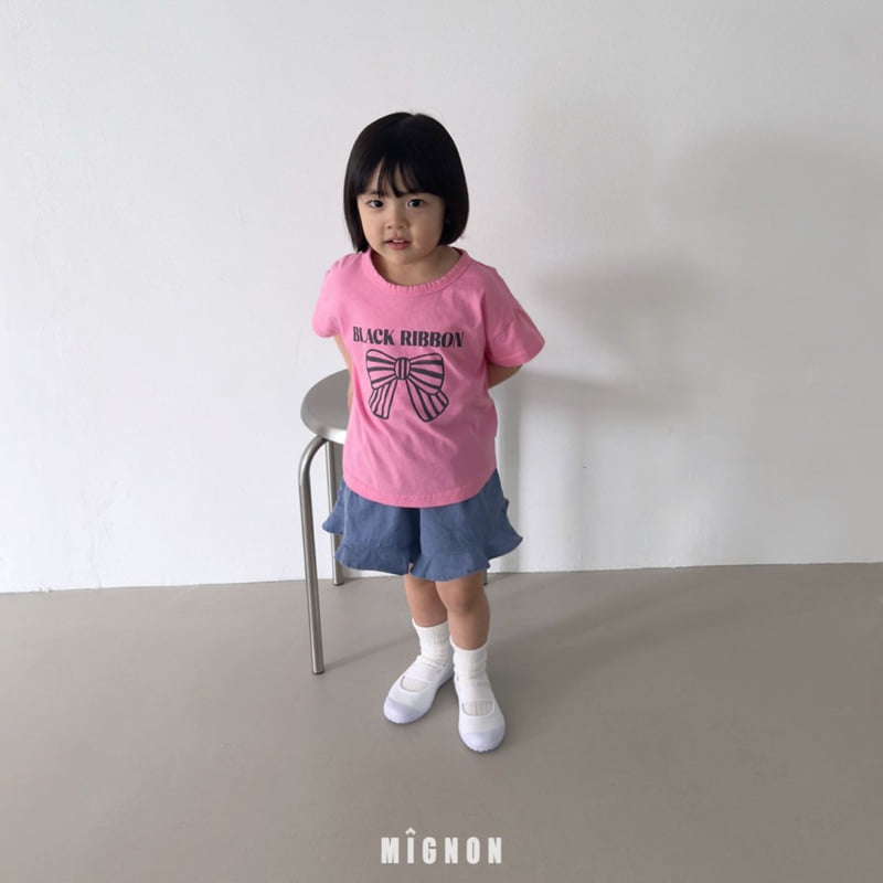 Mignon - Korean Children Fashion - #designkidswear - Black Ribbon Tee - 9