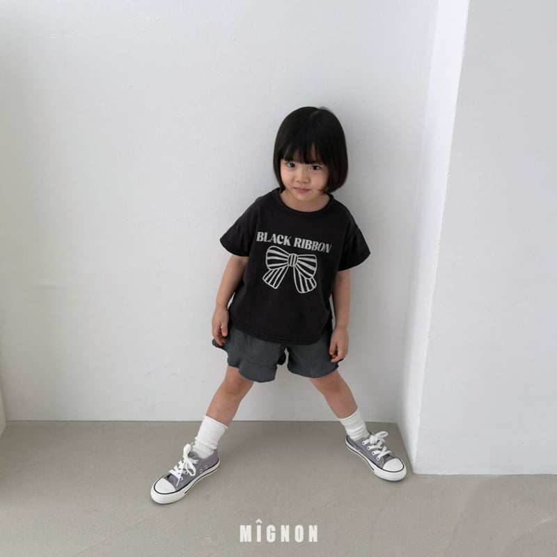 Mignon - Korean Children Fashion - #fashionkids - Black Ribbon Tee - 11