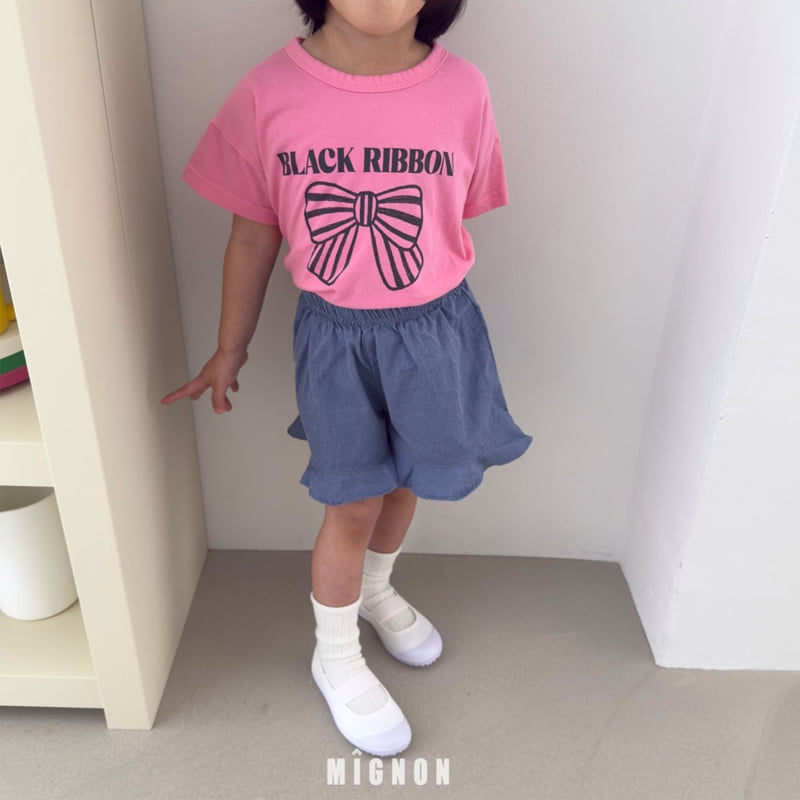 Mignon - Korean Children Fashion - #prettylittlegirls - Black Ribbon Tee - 3
