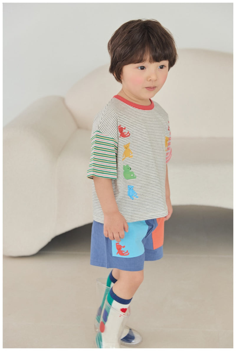 Mimico - Korean Children Fashion - #childrensboutique - Car Bear Stripe Tee - 5