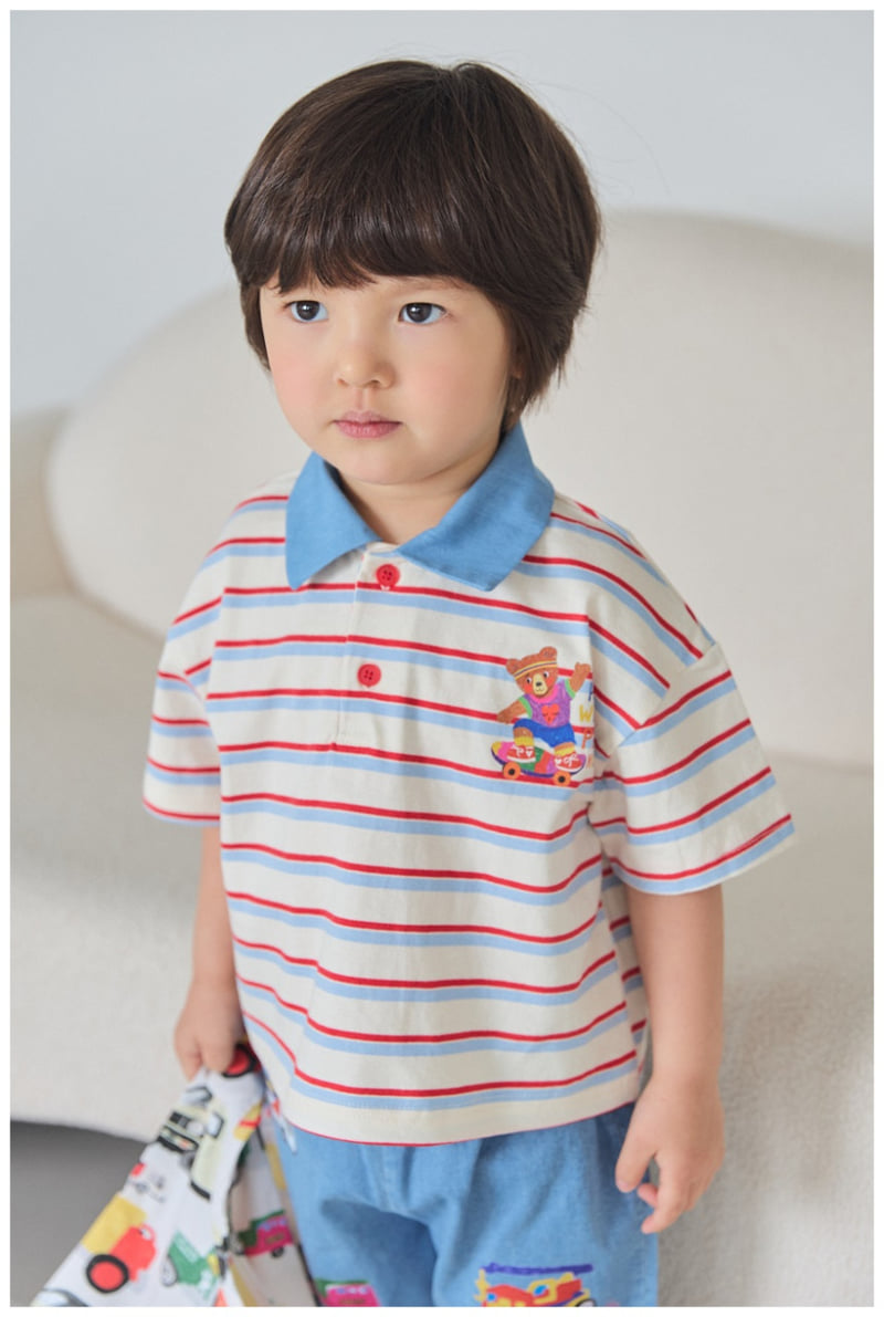 Mimico - Korean Children Fashion - #prettylittlegirls - Board Bear Tee - 4