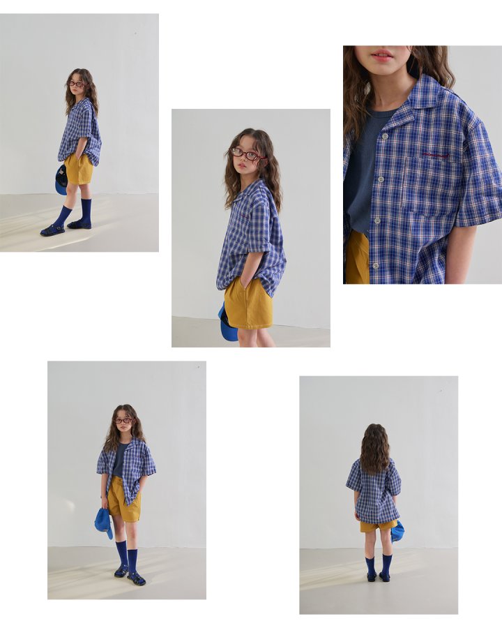Minimal - Korean Children Fashion - #designkidswear - Short Sleeve Check Shirt - 3