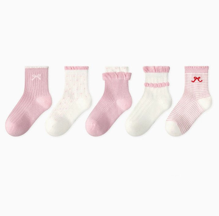 Miso - Korean Baby Fashion - #babyboutique - Pink Ring Socks Set