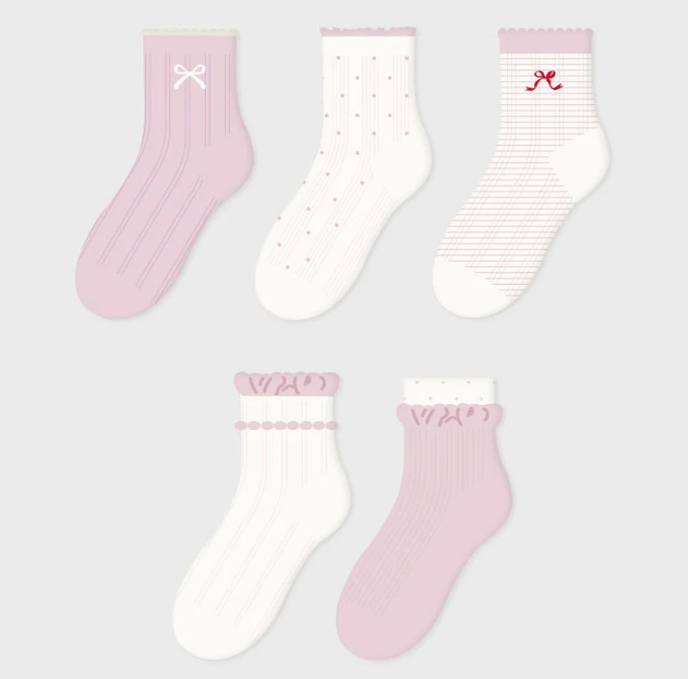Miso - Korean Baby Fashion - #babyboutique - Pink Ring Socks Set - 2