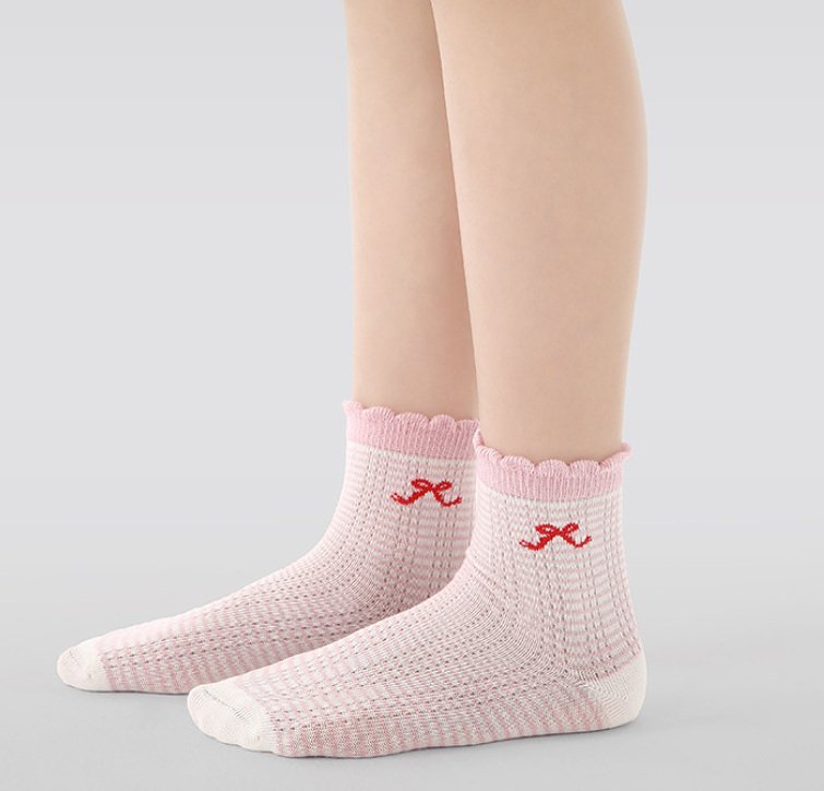 Miso - Korean Baby Fashion - #babyfashion - Pink Ring Socks Set - 5
