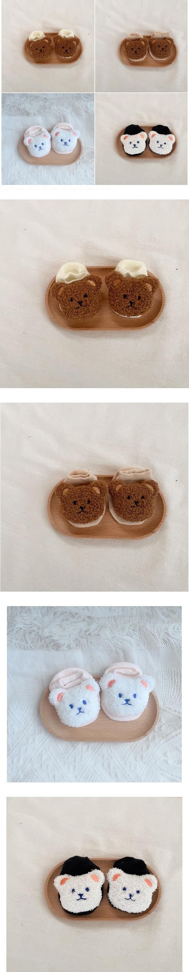 Miso - Korean Baby Fashion - #babyfever - Teddy Bear Socks