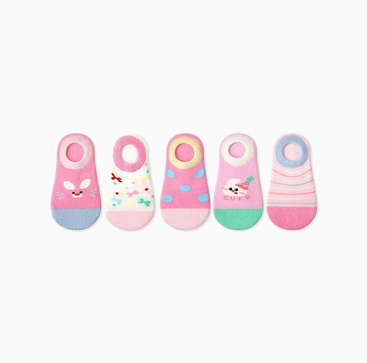 Miso - Korean Baby Fashion - #babyfever - Pink Bunny Socks Set - 2