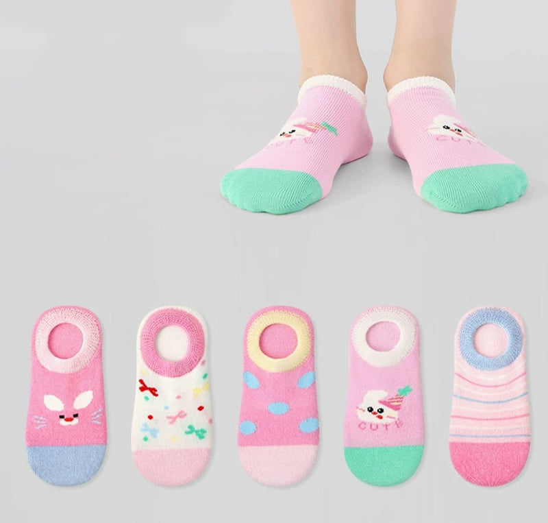 Miso - Korean Baby Fashion - #babygirlfashion - Pink Bunny Socks Set - 4