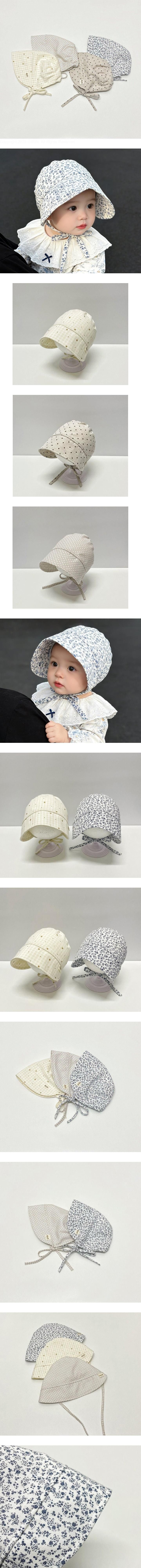 Miso - Korean Baby Fashion - #babyoutfit - Dot Flower Bonnet