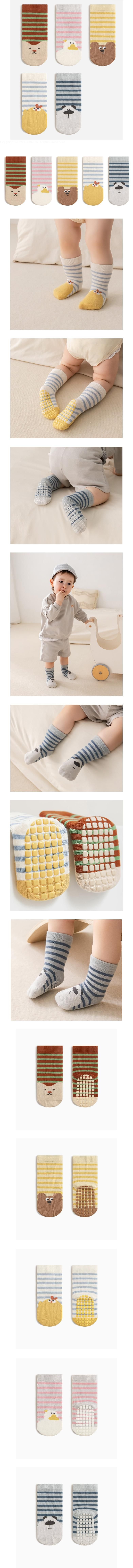 Miso - Korean Baby Fashion - #babywear - Stripe Animal Socks