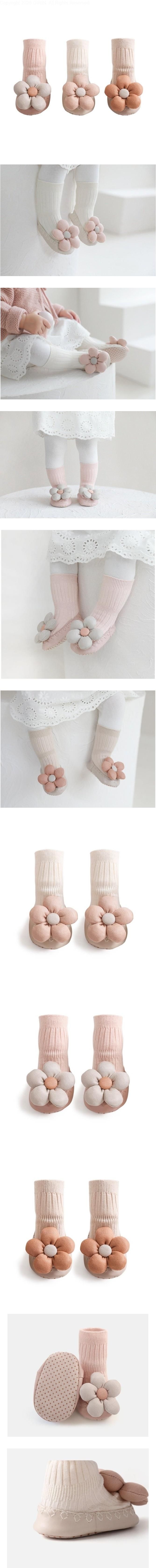 Miso - Korean Baby Fashion - #onlinebabyboutique - Flower First-Step Shoes