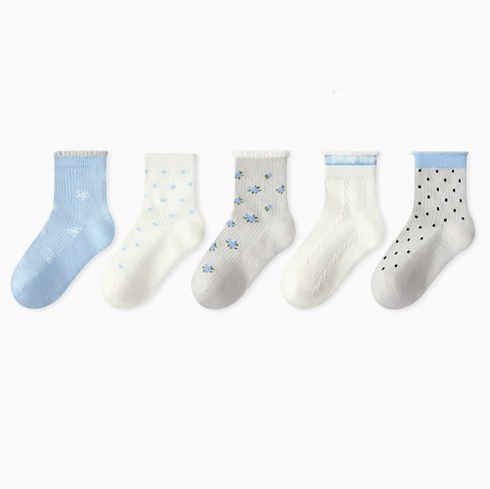Miso - Korean Baby Fashion - #onlinebabyboutique - Purple Blue Socks Set - 3
