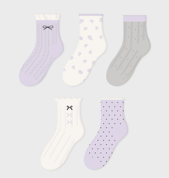 Miso - Korean Baby Fashion - #onlinebabyboutique - Purple Blue Socks Set - 4