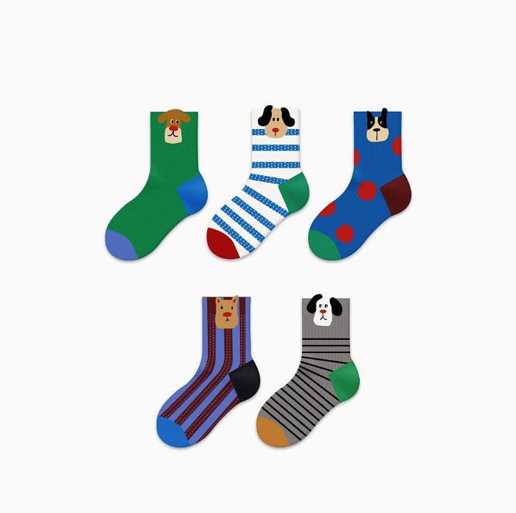 Miso - Korean Baby Fashion - #onlinebabyshop - Oh Dog Socks Set - 2