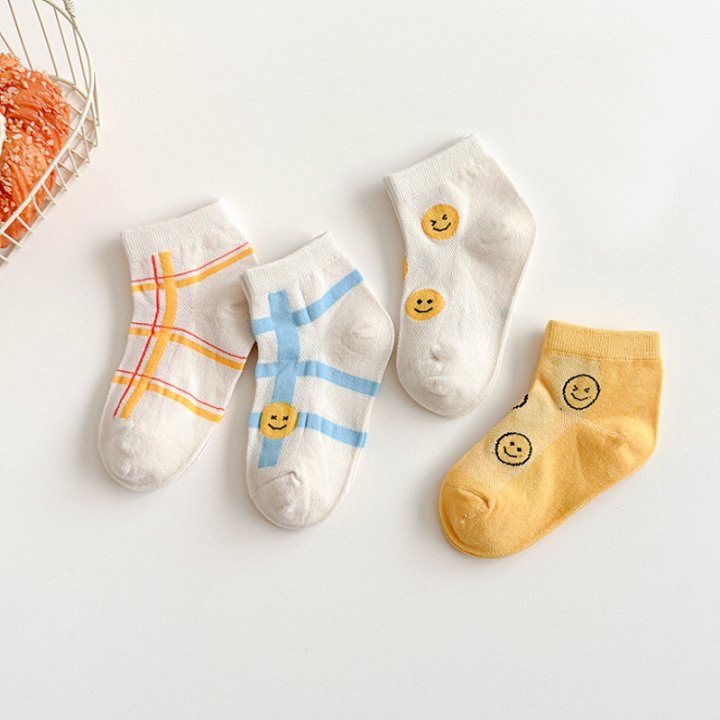 Miso - Korean Children Fashion - #Kfashion4kids - Check Smile Socks Set