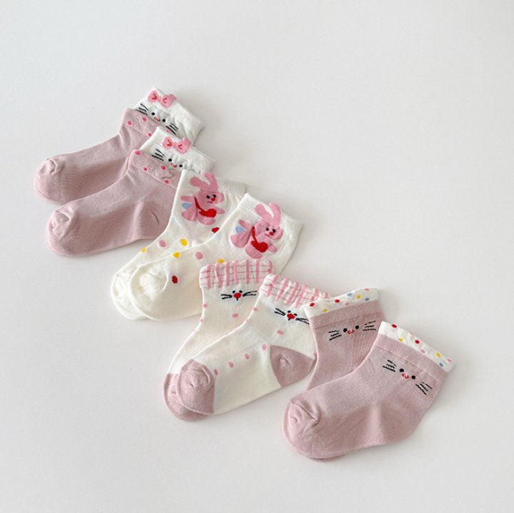 Miso - Korean Children Fashion - #Kfashion4kids - Rabbit Kitty Socks Set - 12