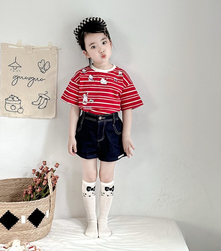 Miso - Korean Children Fashion - #Kfashion4kids - Kitty Half Tights Set - 6