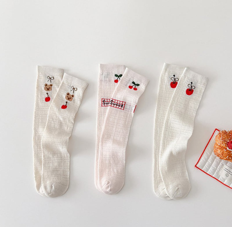 Miso - Korean Children Fashion - #Kfashion4kids - Cherry Bear Tights Set