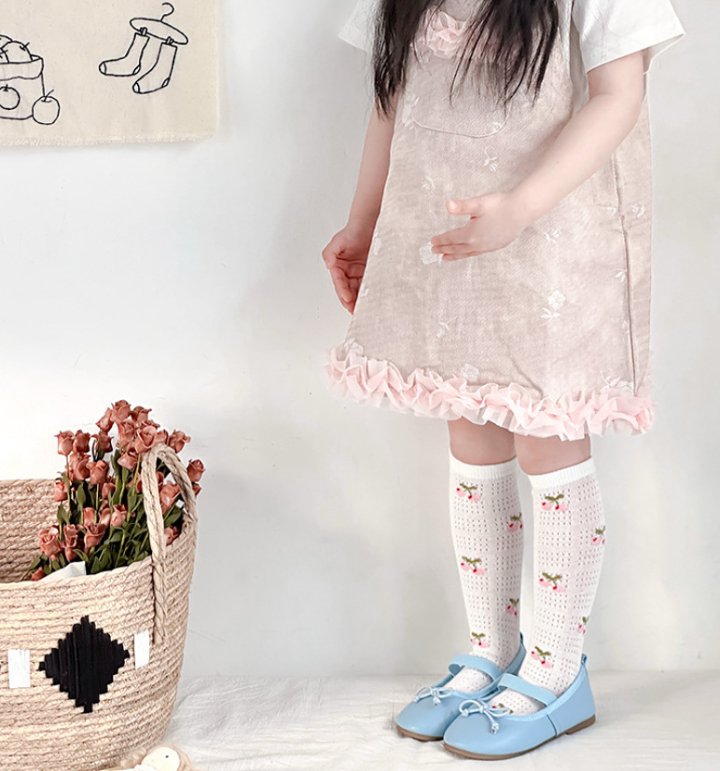 Miso - Korean Children Fashion - #childofig - Ribbon Plaid Half Tights Set - 6