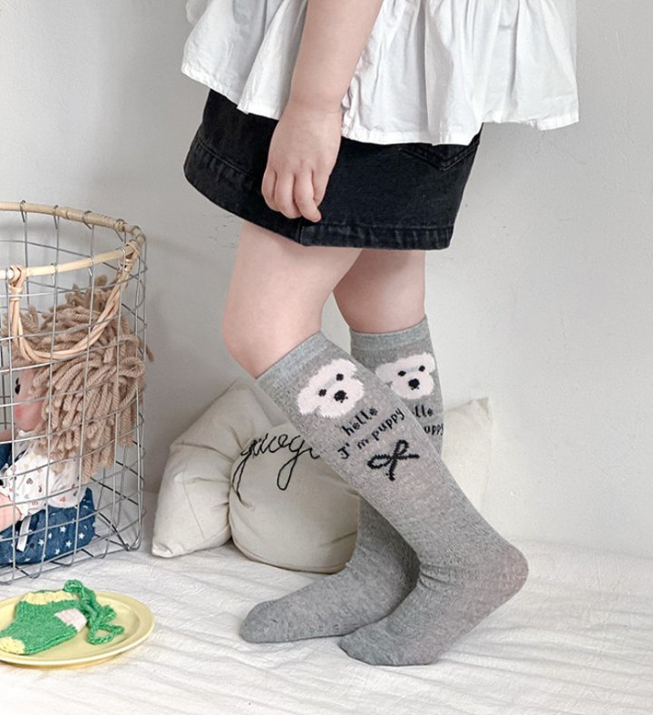 Miso - Korean Children Fashion - #childofig - White Puppy Heart Half Tights Set - 4