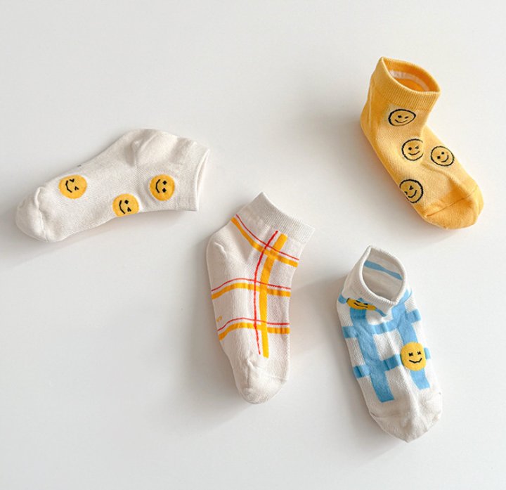 Miso - Korean Children Fashion - #designkidswear - Check Smile Socks Set - 11