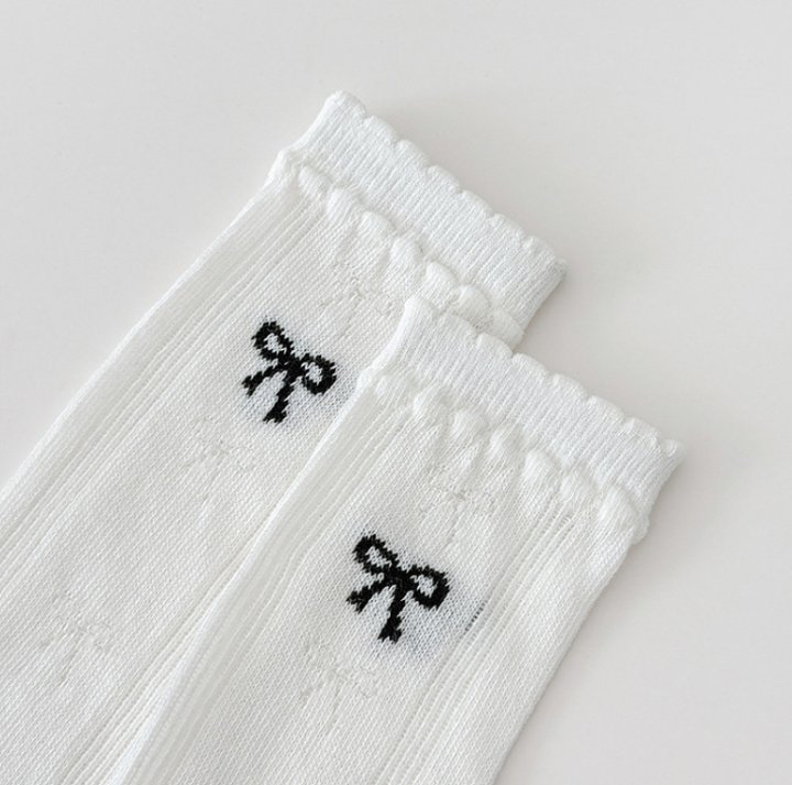 Miso - Korean Children Fashion - #designkidswear - Ribbon Soft Half Tights Set - 7
