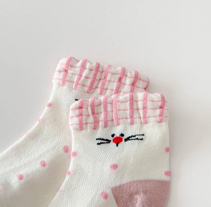 Miso - Korean Children Fashion - #fashionkids - Rabbit Kitty Socks Set - 8