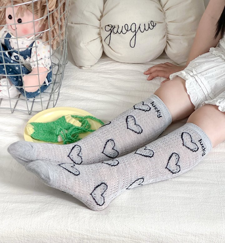 Miso - Korean Children Fashion - #fashionkids - Heart Wave Half Tights Set - 5