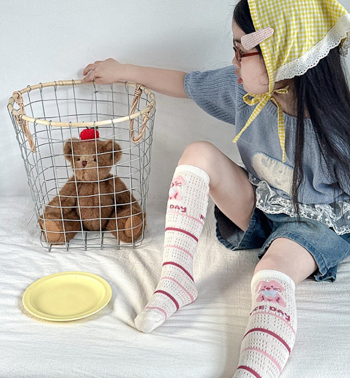 Miso - Korean Children Fashion - #fashionkids - Nice Stripe Half Tights Set - 7