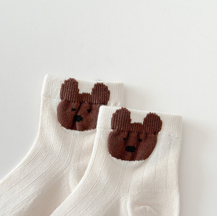 Miso - Korean Children Fashion - #kidsshorts - Bear Check Socks Set - 12