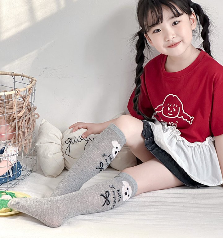 Miso - Korean Children Fashion - #kidsshorts - White Puppy Heart Half Tights Set - 8