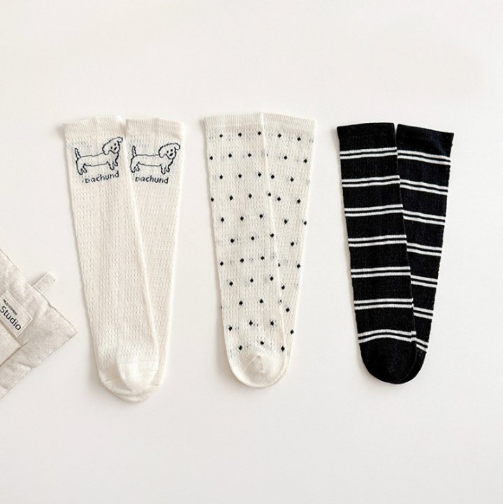 Miso - Korean Children Fashion - #kidsshorts - Tiny Dot Stripe Half Tights Set
