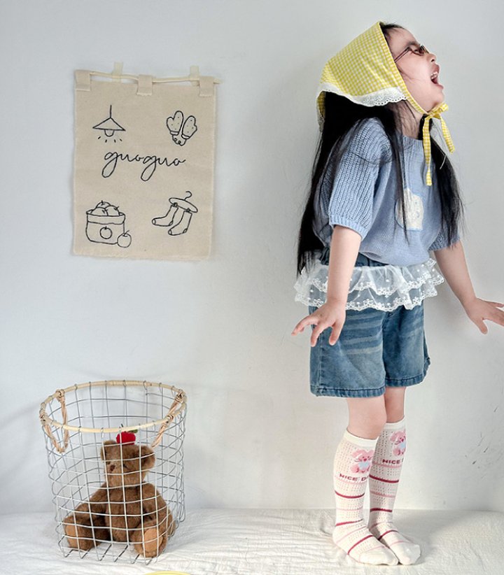 Miso - Korean Children Fashion - #kidsshorts - Nice Stripe Half Tights Set - 8