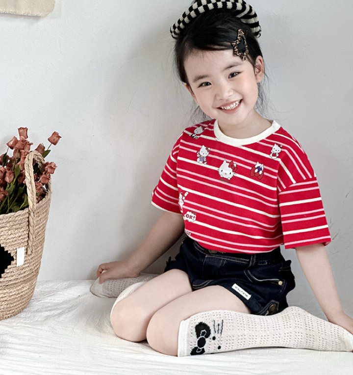 Miso - Korean Children Fashion - #kidsshorts - Kitty Half Tights Set - 4
