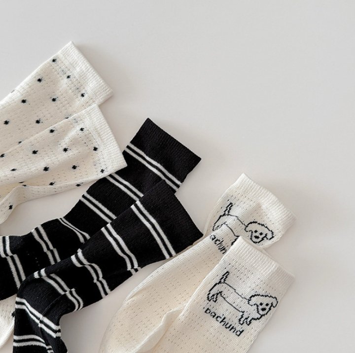 Miso - Korean Children Fashion - #kidsstore - Tiny Dot Stripe Half Tights Set - 2