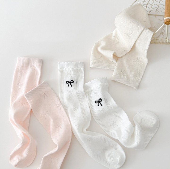 Miso - Korean Children Fashion - #kidsstore - Ribbon Soft Half Tights Set - 11