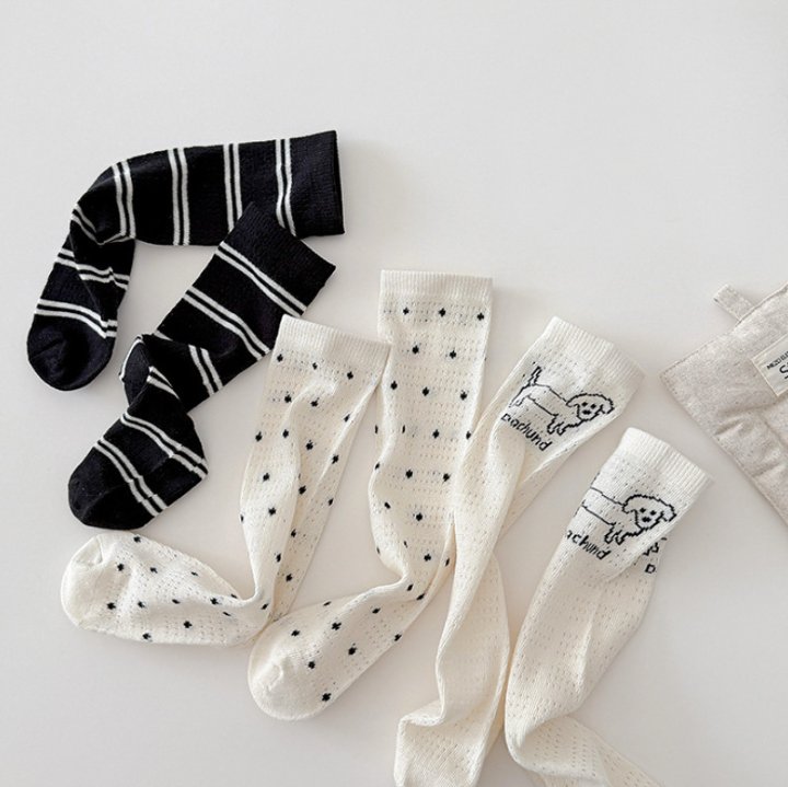 Miso - Korean Children Fashion - #kidzfashiontrend - Tiny Dot Stripe Half Tights Set - 3
