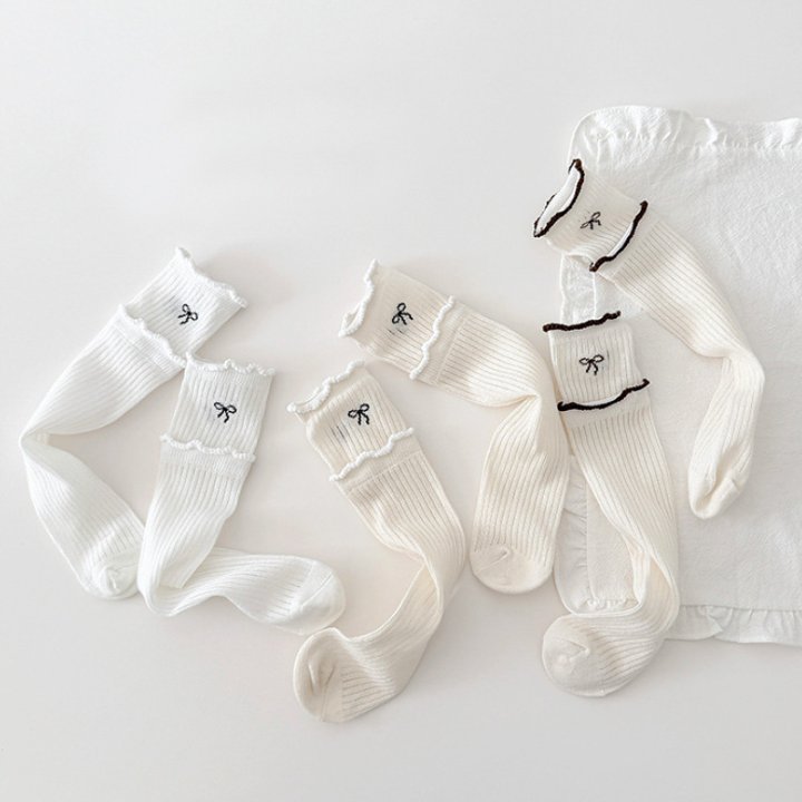 Miso - Korean Children Fashion - #kidzfashiontrend - Double Frill Half Tights Set - 2