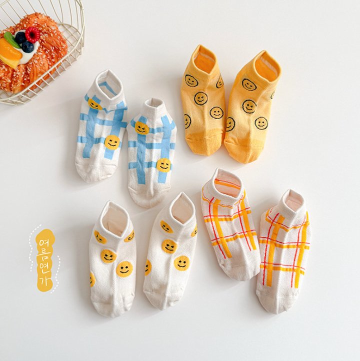 Miso - Korean Children Fashion - #littlefashionista - Check Smile Socks Set - 2
