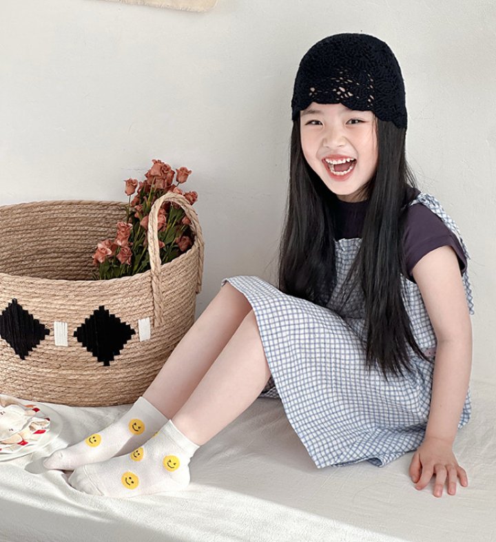 Miso - Korean Children Fashion - #magicofchildhood - Check Smile Socks Set - 3