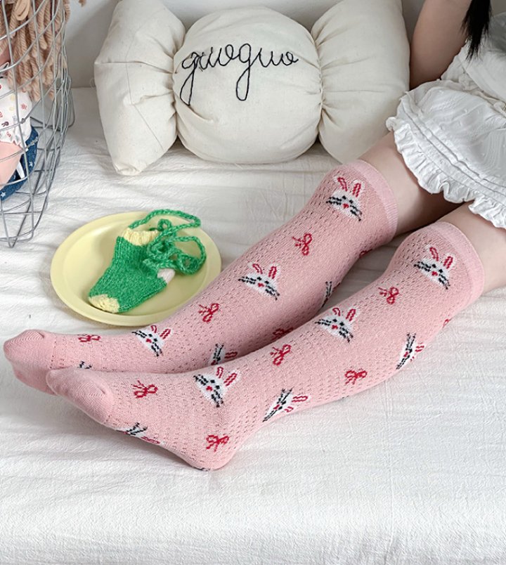 Miso - Korean Children Fashion - #magicofchildhood - Pink Rabbit Half Tights Set - 10