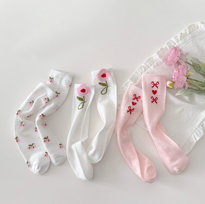 Miso - Korean Children Fashion - #magicofchildhood - Ribbon Plaid Half Tights Set - 2